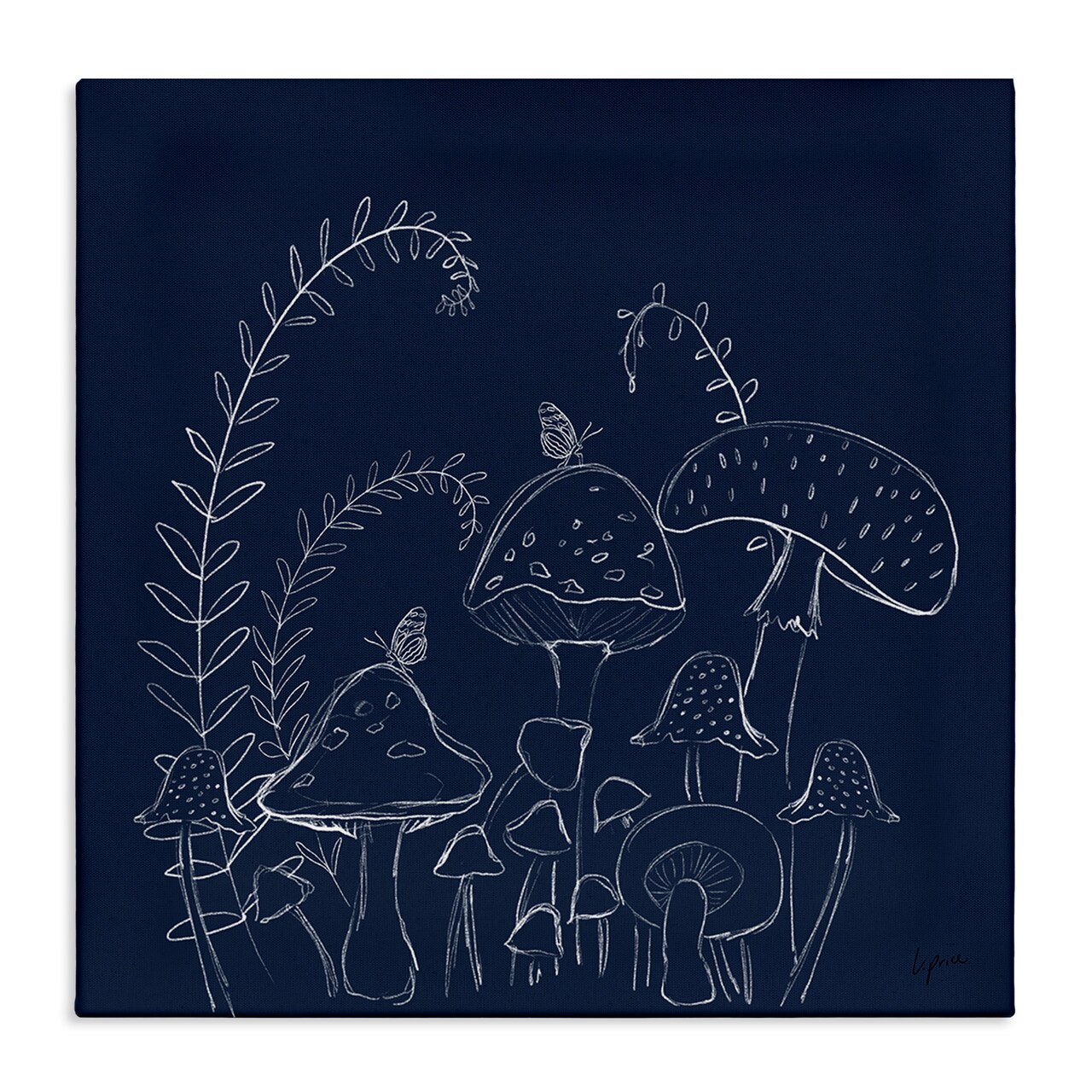 Stupell Industries Happy Mushroom Garden Canvas Wall Art Design by Lucille Price